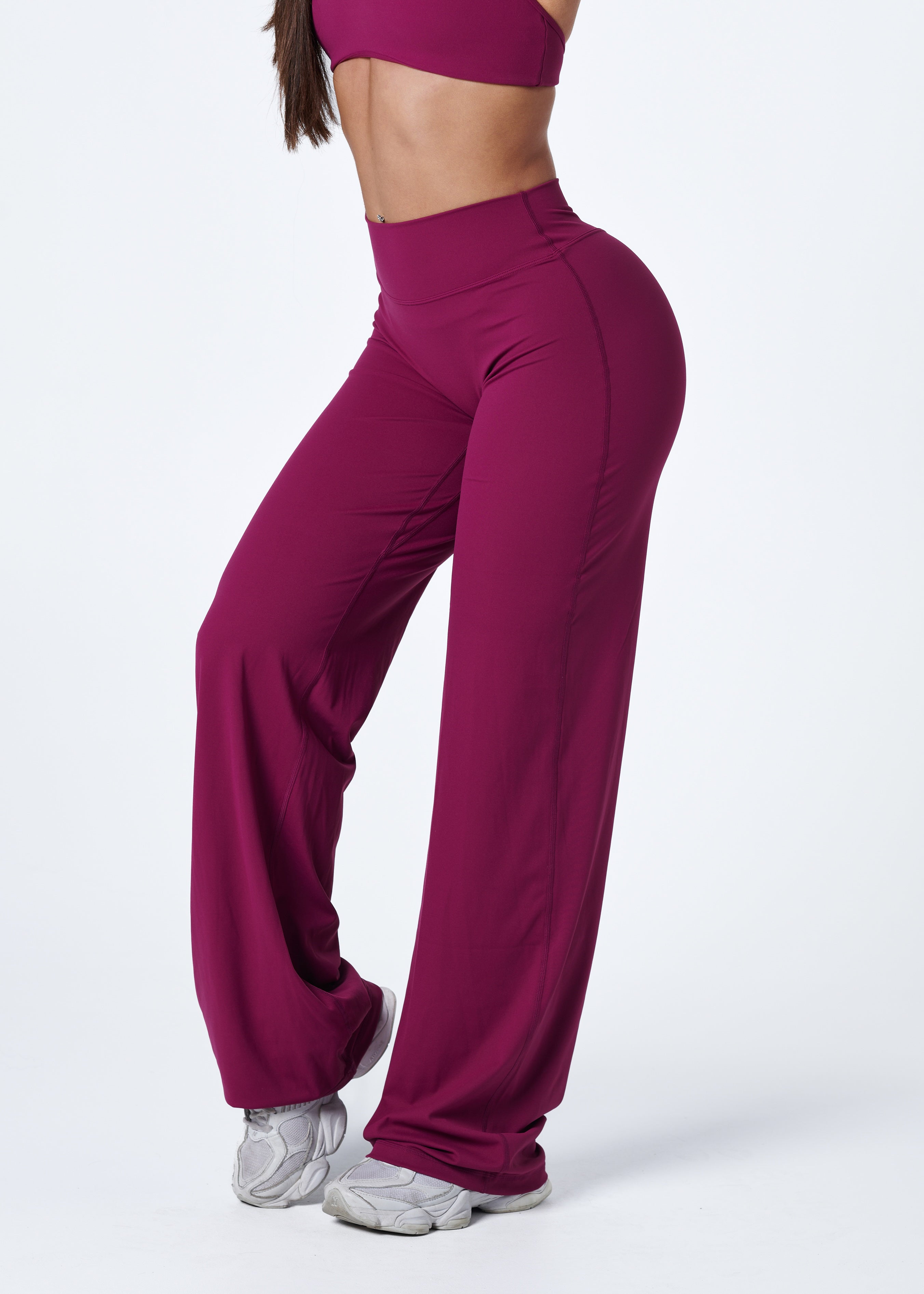 FORM STRAIGHT LEG PANTS - BERRY