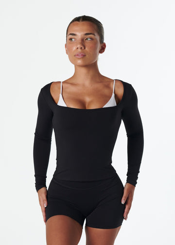 SERENE SCOOP LONG SLEEVE - BLACK