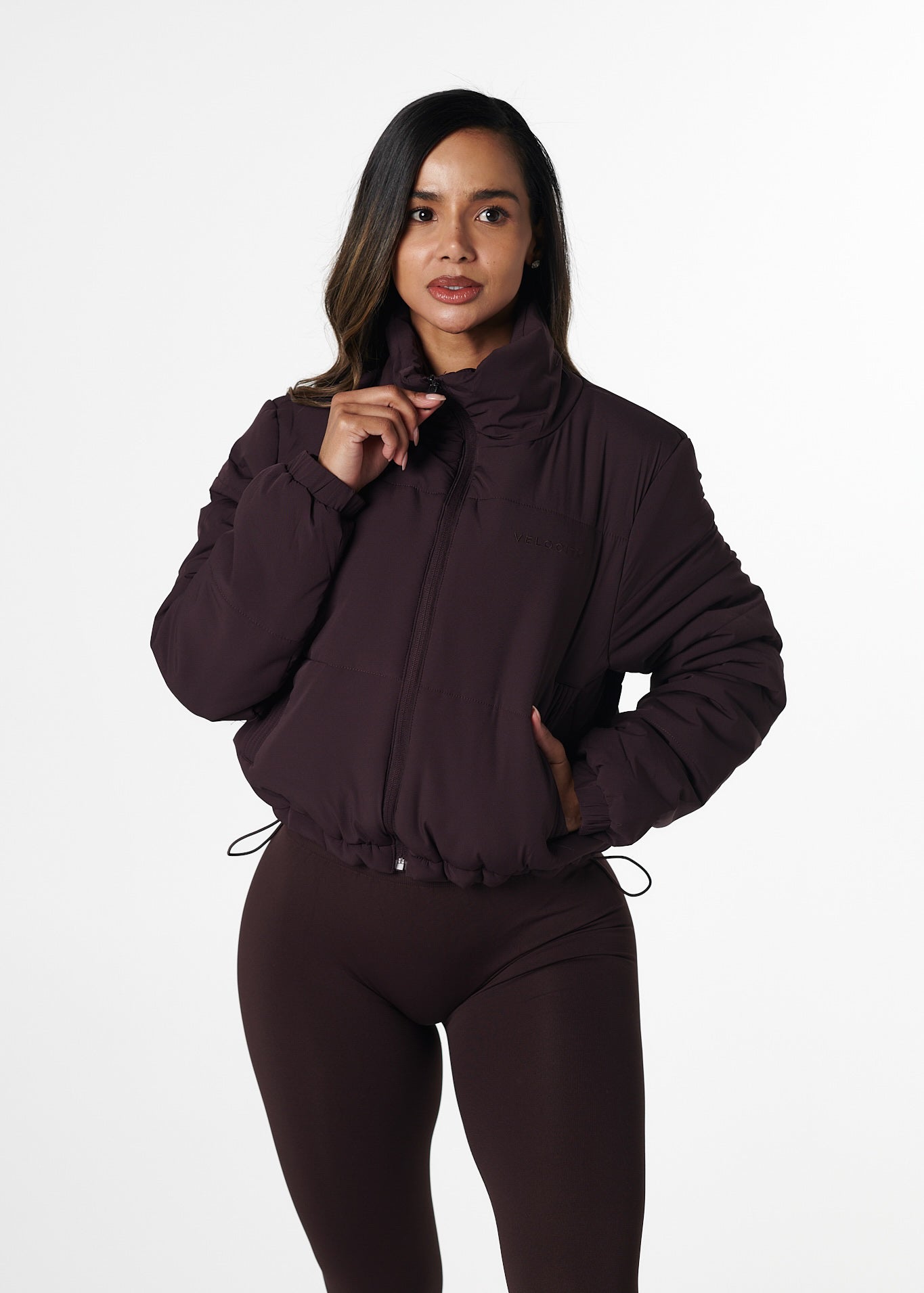 CROPPED PUFFER - ESPRESSO