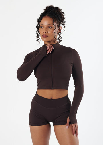 SIGNATURE SEAMLESS ZIP - ESPRESSO