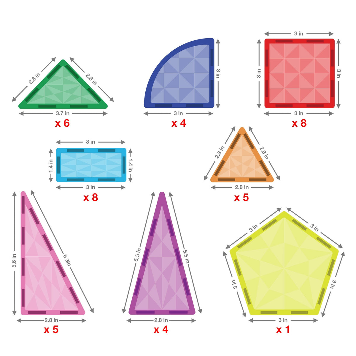 PicassoTiles 41pc Magnetic Tile Building Block