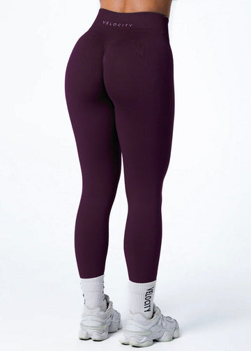SIGNATURE SCRUNCH LEGGINGS HIGH RISE - PLUM