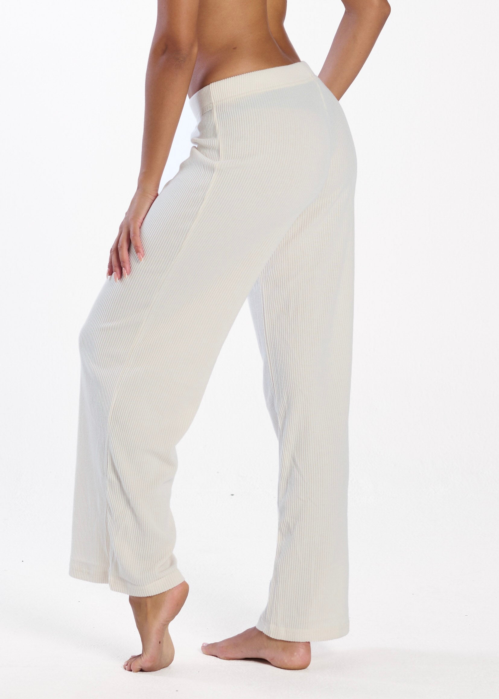 KNIT LOUNGE BOTTOMS - SANDY VANILLA