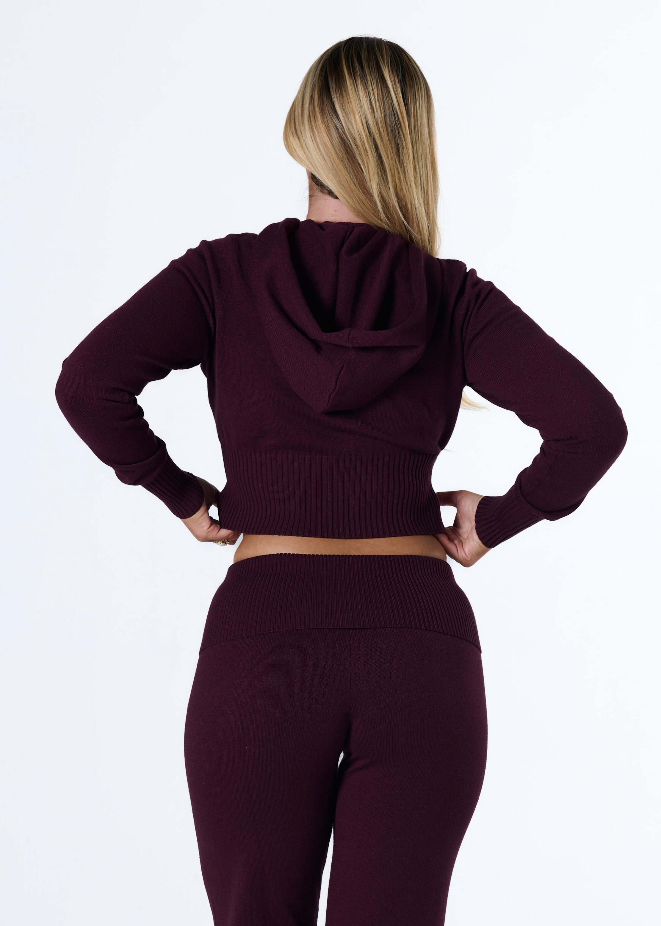 OFF DUTY CROP ZIP - PLUM