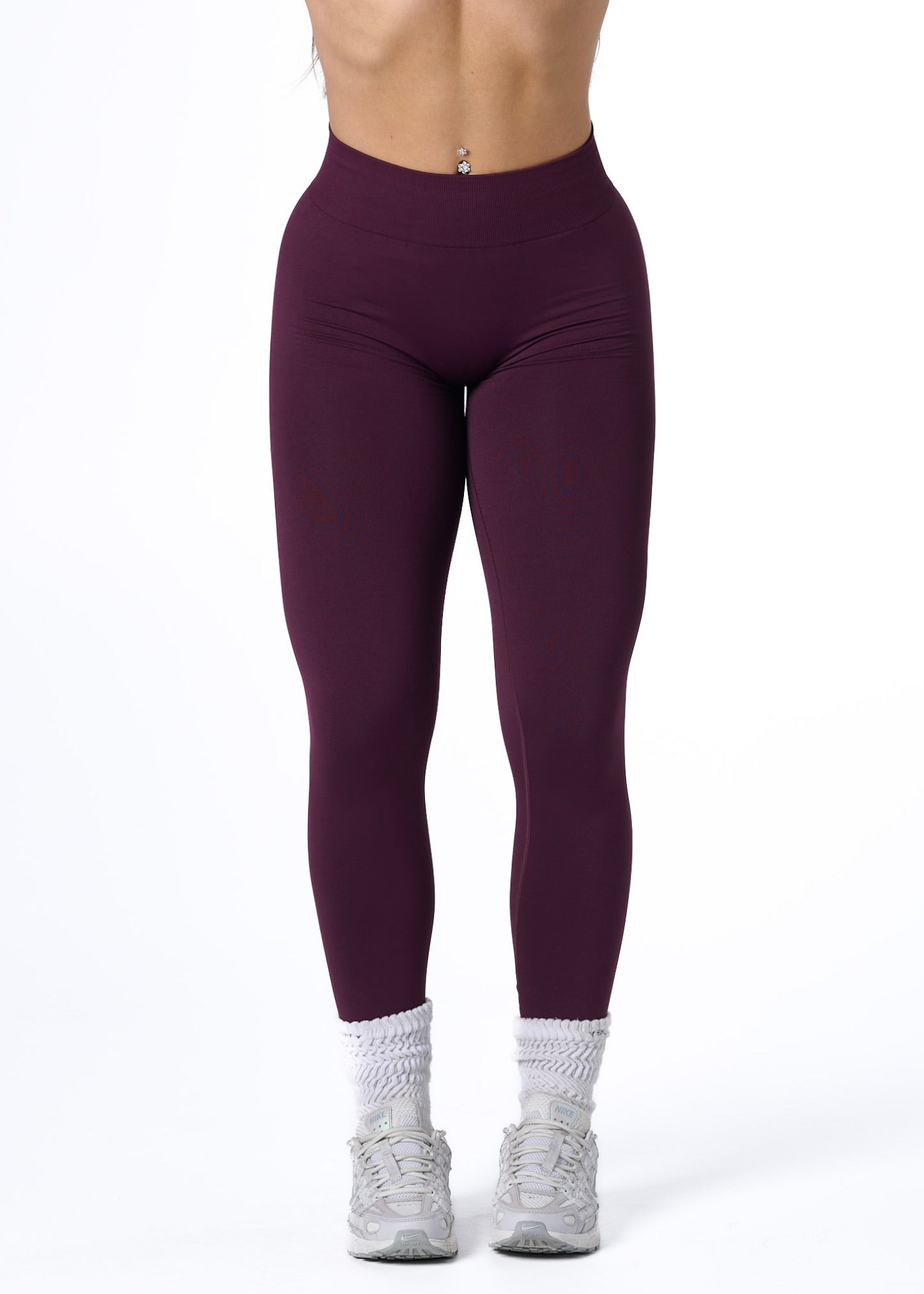 SILHOUETTE SCRUNCH LEGGINGS - PLUM