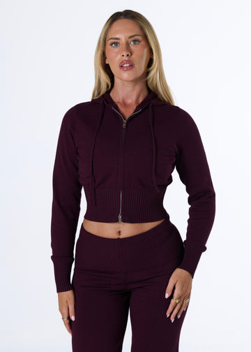OFF DUTY CROP ZIP - PLUM