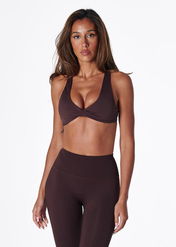 SS TWIST BRA - ESPRESSO