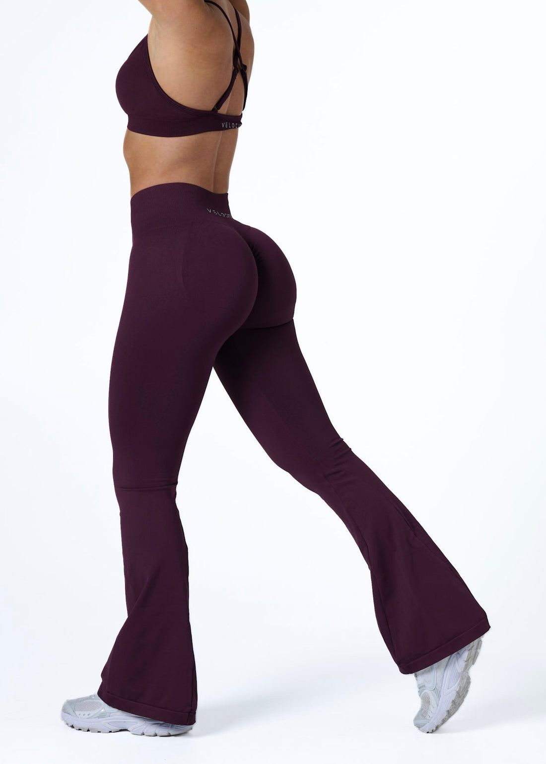 SIGNATURE SCRUNCH FLARES - PLUM