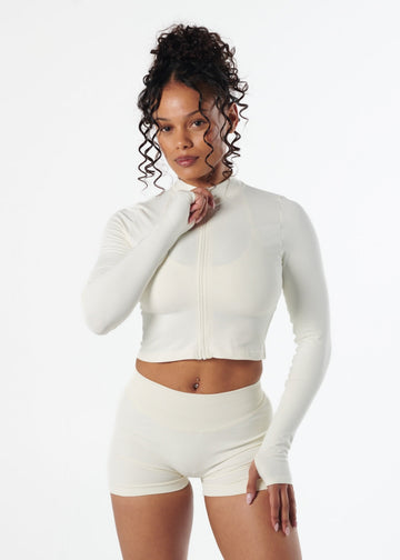 SIGNATURE SEAMLESS ZIP - VANILLA