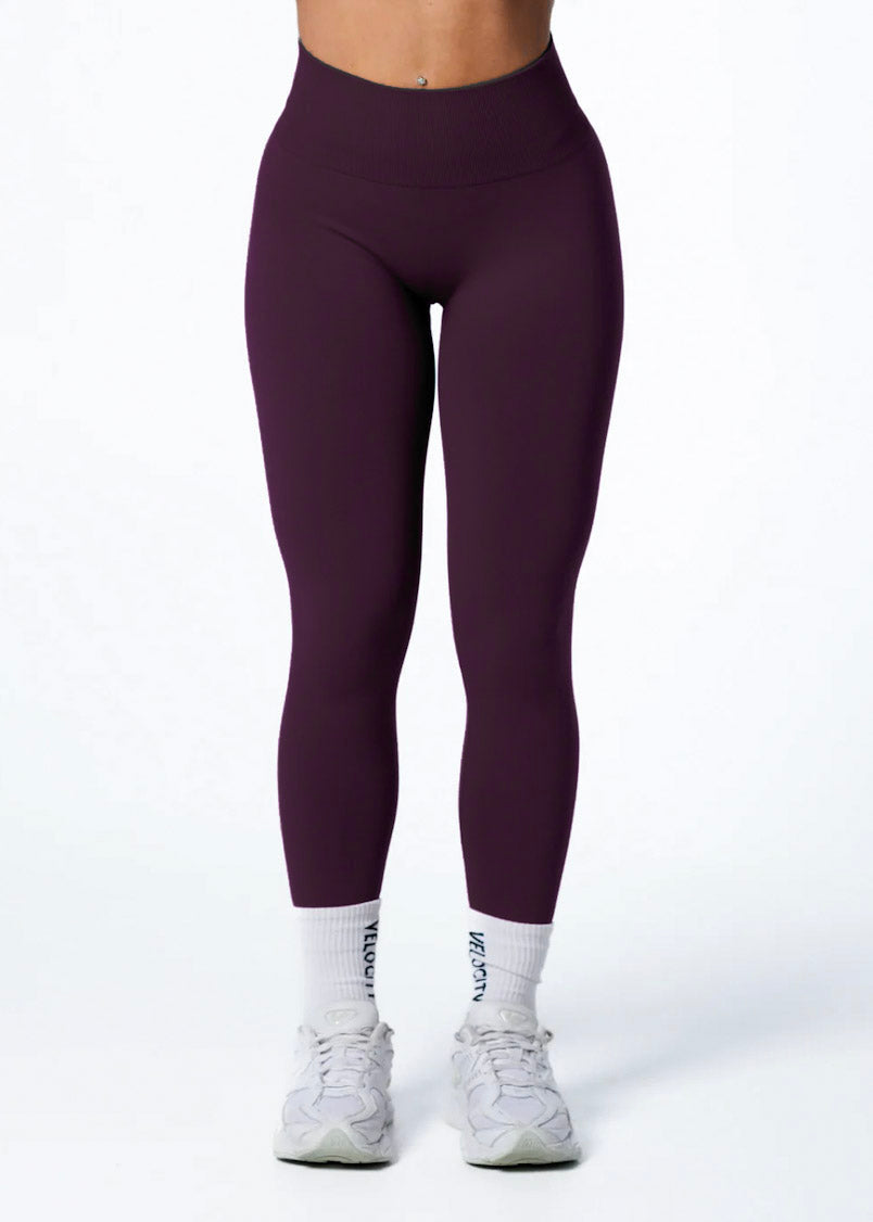 SIGNATURE SCRUNCH LEGGINGS HIGH RISE - PLUM