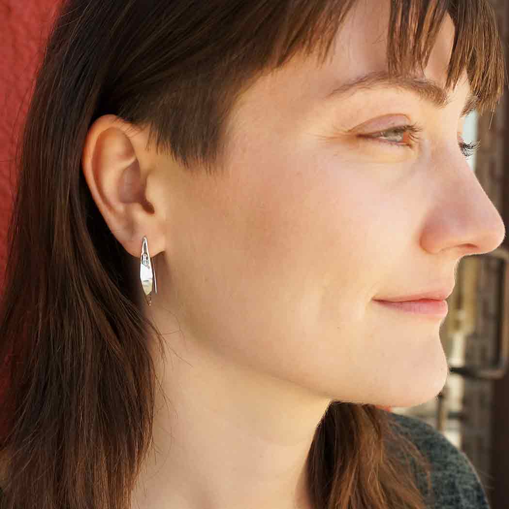 Sterling Silver Hammered Arc Earrings