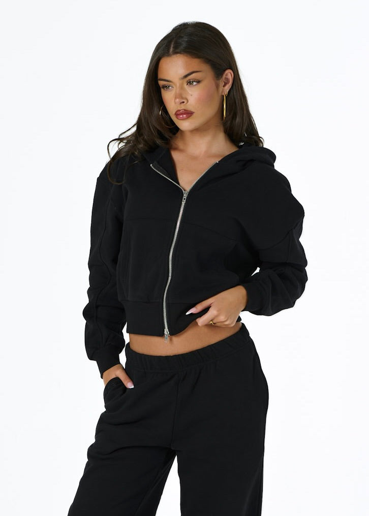 COMFORT ZIP HOODIE - BLACK