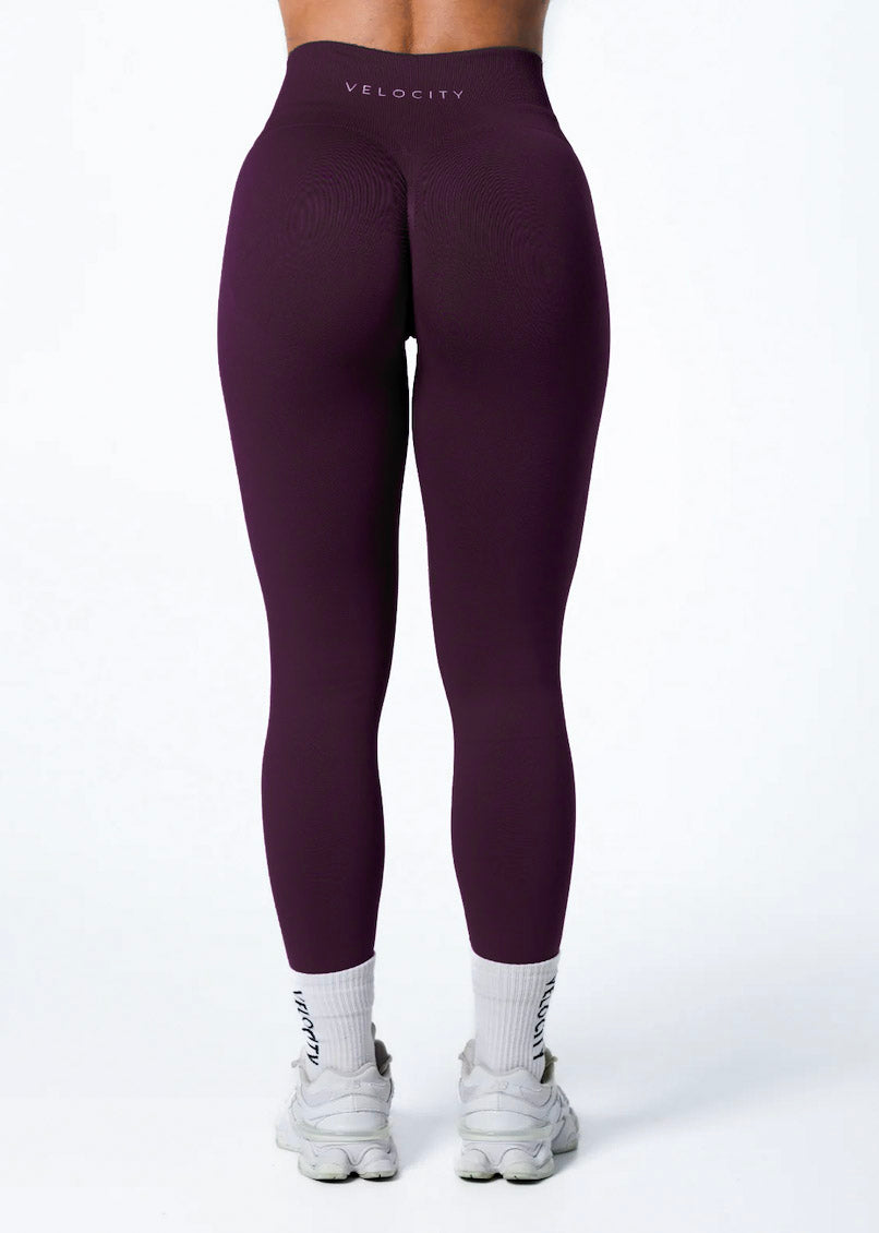 SIGNATURE SCRUNCH LEGGINGS HIGH RISE - PLUM