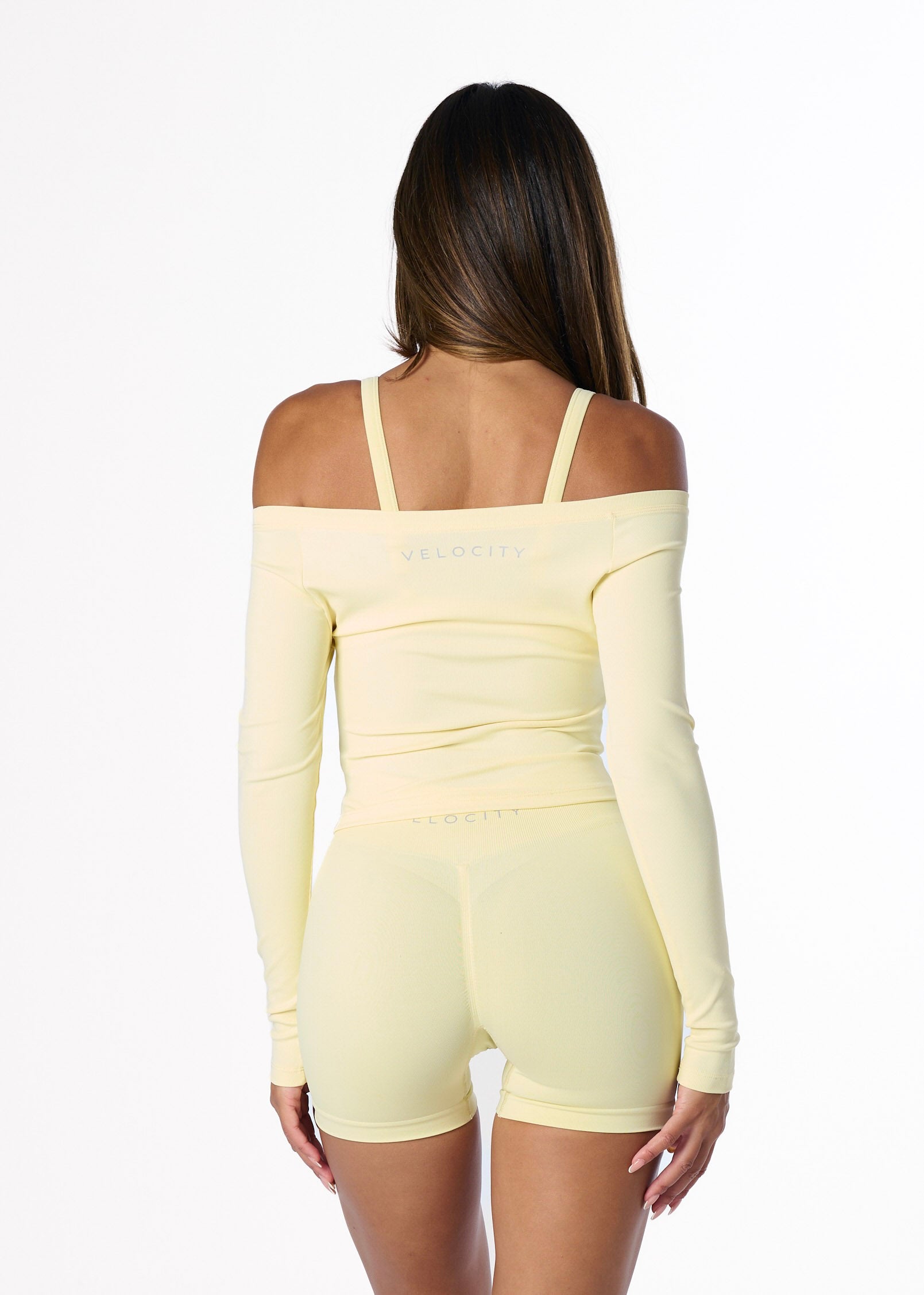 RIBBED OFF SHOULDER LONG SLEEVE - GLAZE
