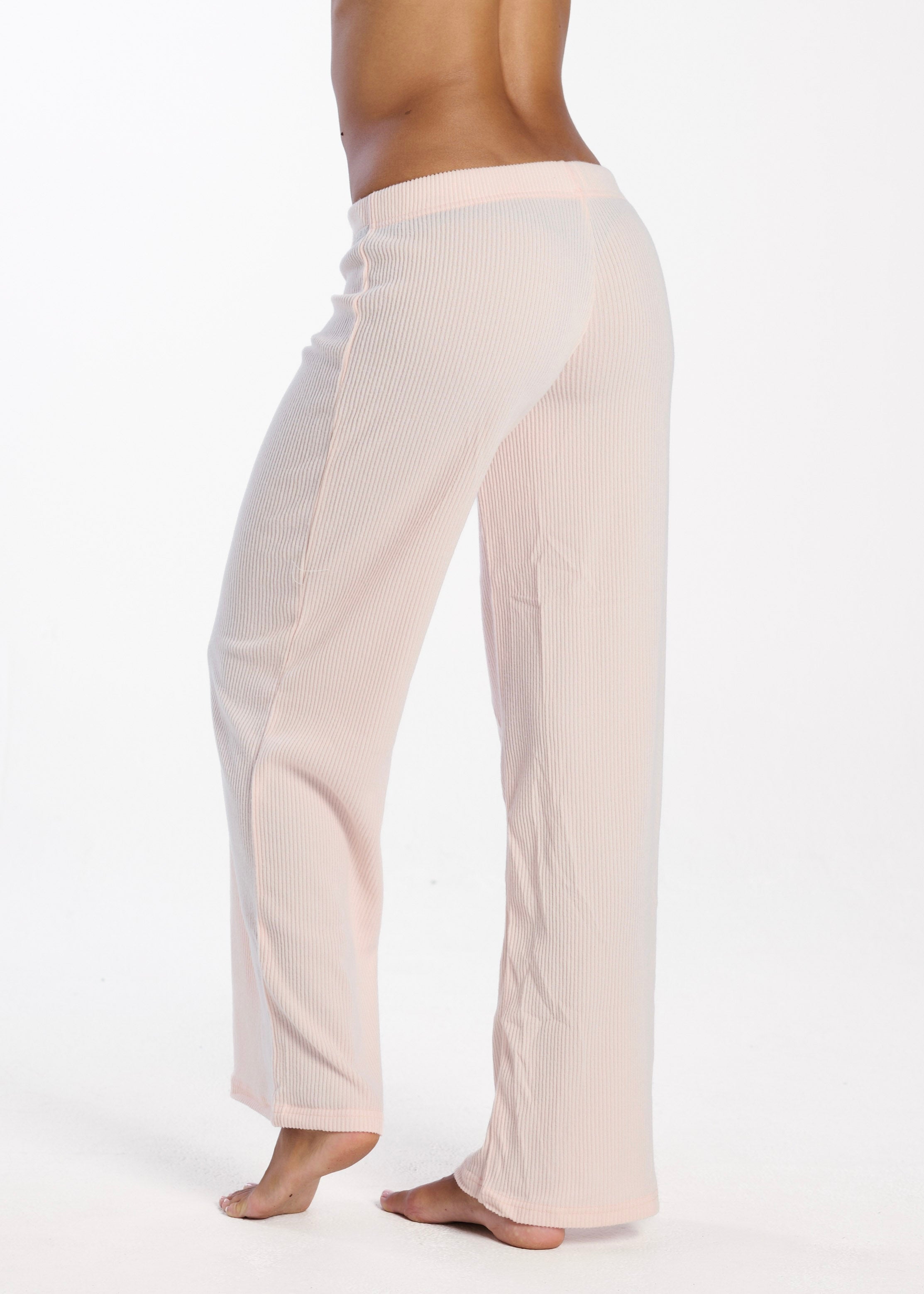 KNIT LOUNGE BOTTOMS - STRAWBERRY MILK