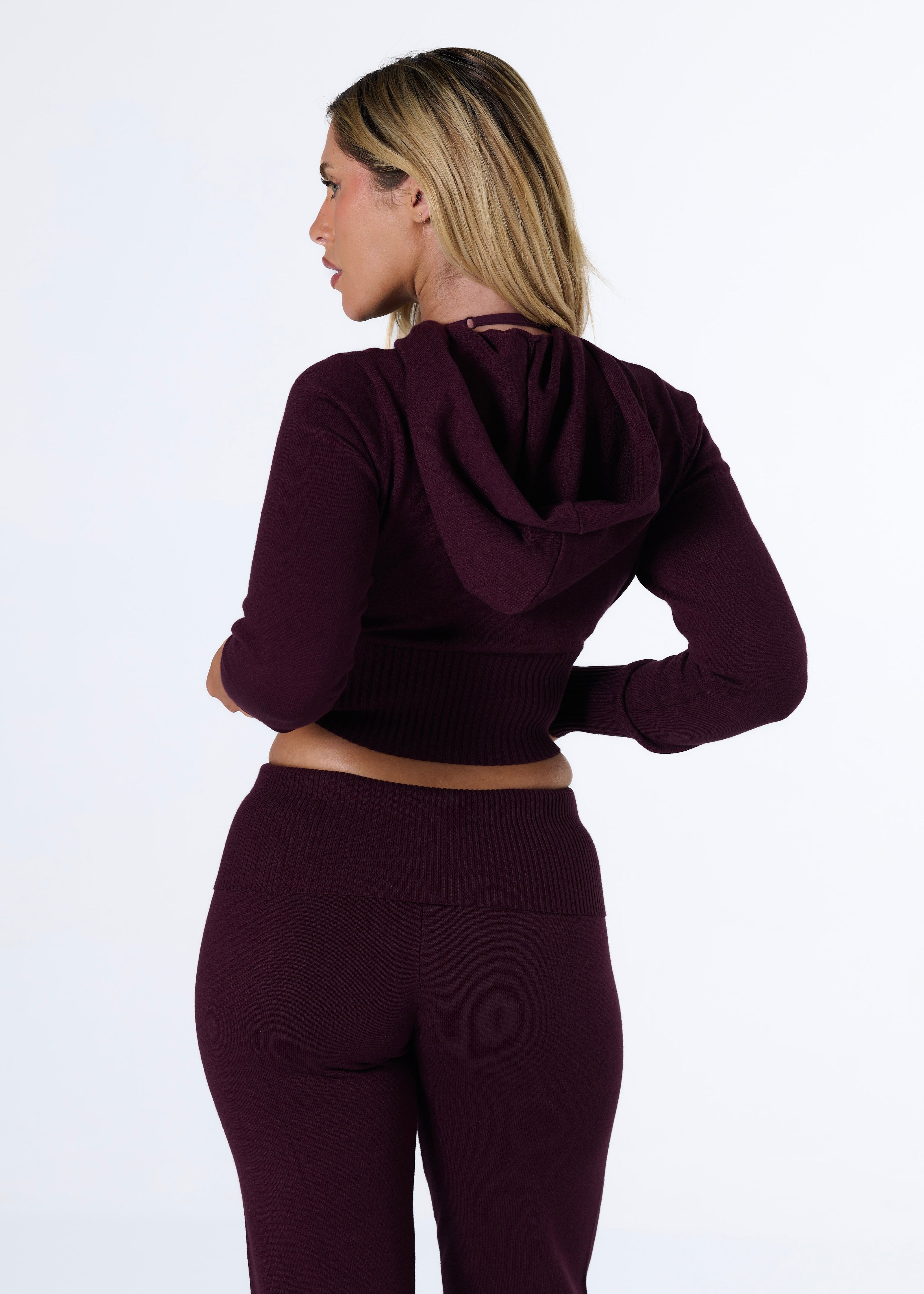 OFF DUTY CROP ZIP - PLUM