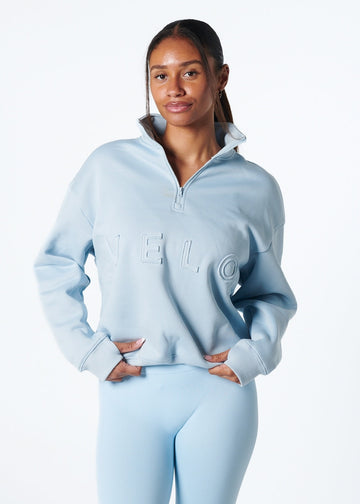 VELO FLEECE QUARTER ZIP - SKY