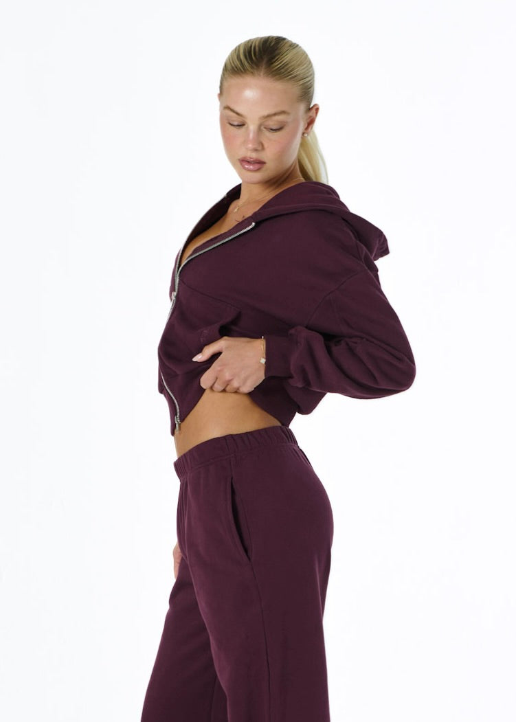 COMFORT ZIP HOODIE - PLUM