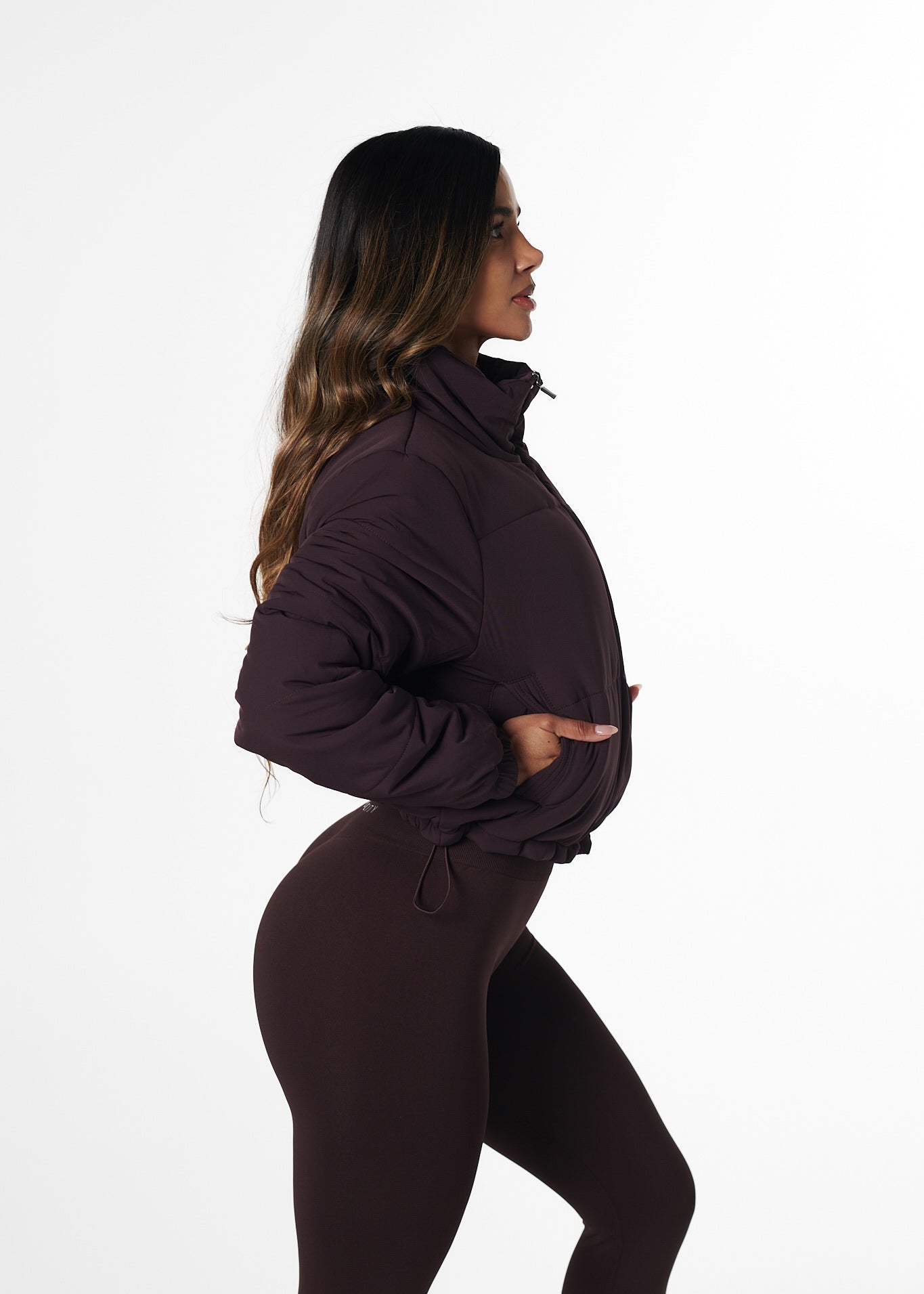 CROPPED PUFFER - ESPRESSO
