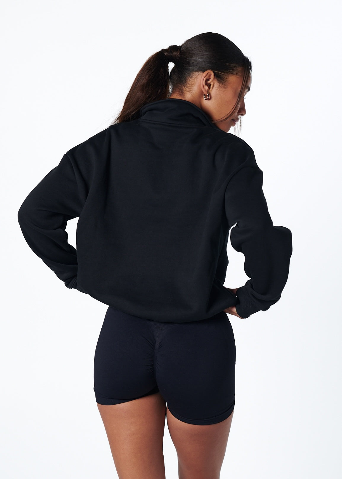 VELO FLEECE QUARTER ZIP - BLACK