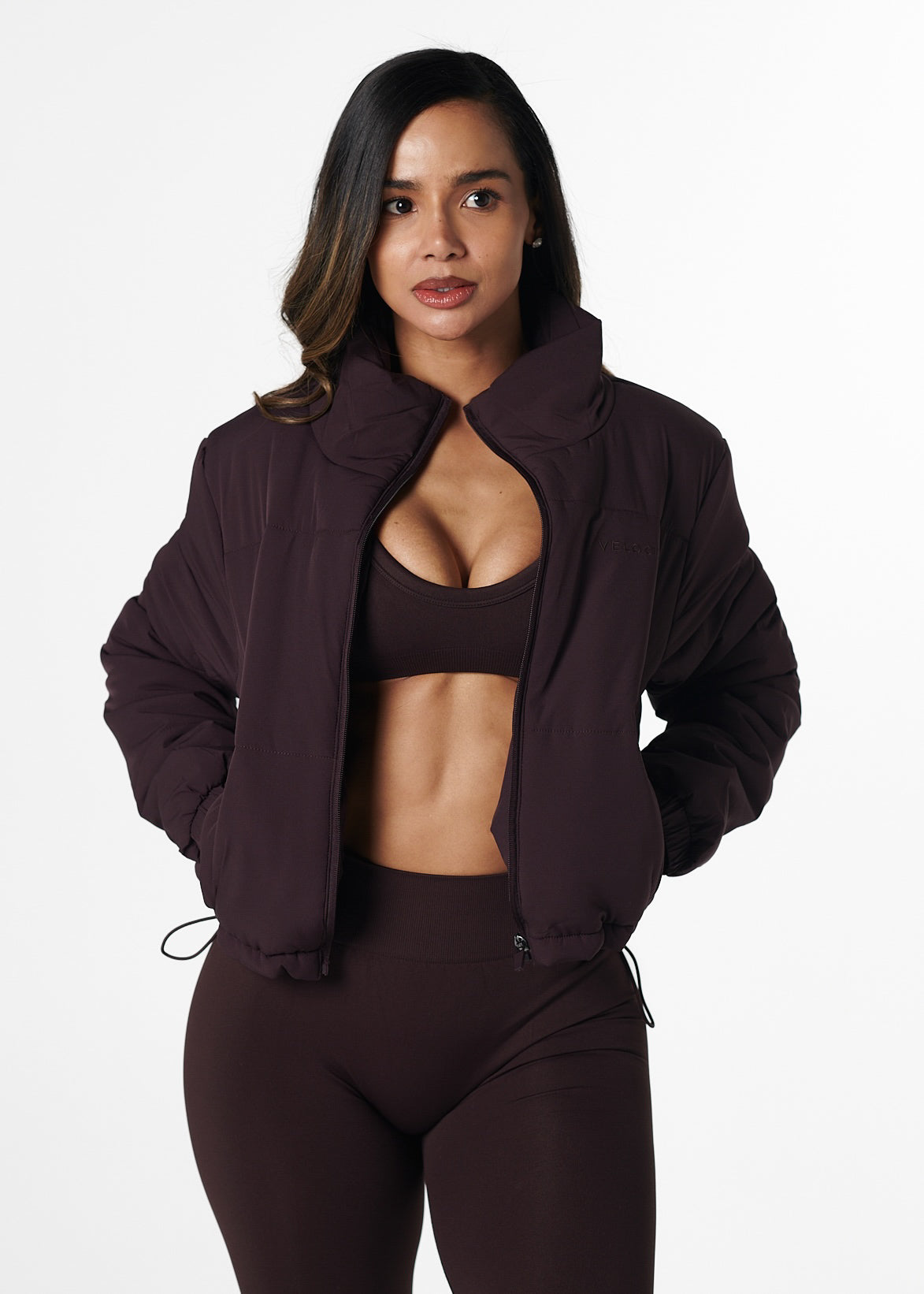 CROPPED PUFFER - ESPRESSO