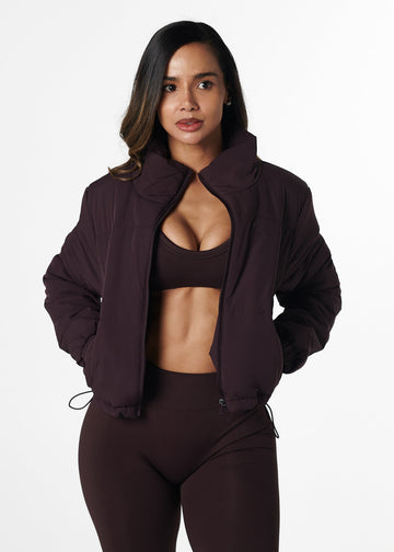 CROPPED PUFFER - ESPRESSO
