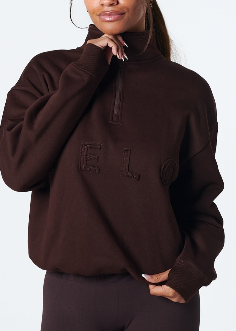 VELO FLEECE QUARTER ZIP - ESPRESSO