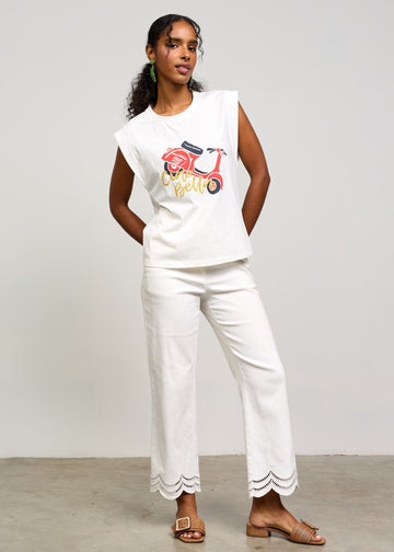 WENDY SLEEVELSS GRAPHIC TOP