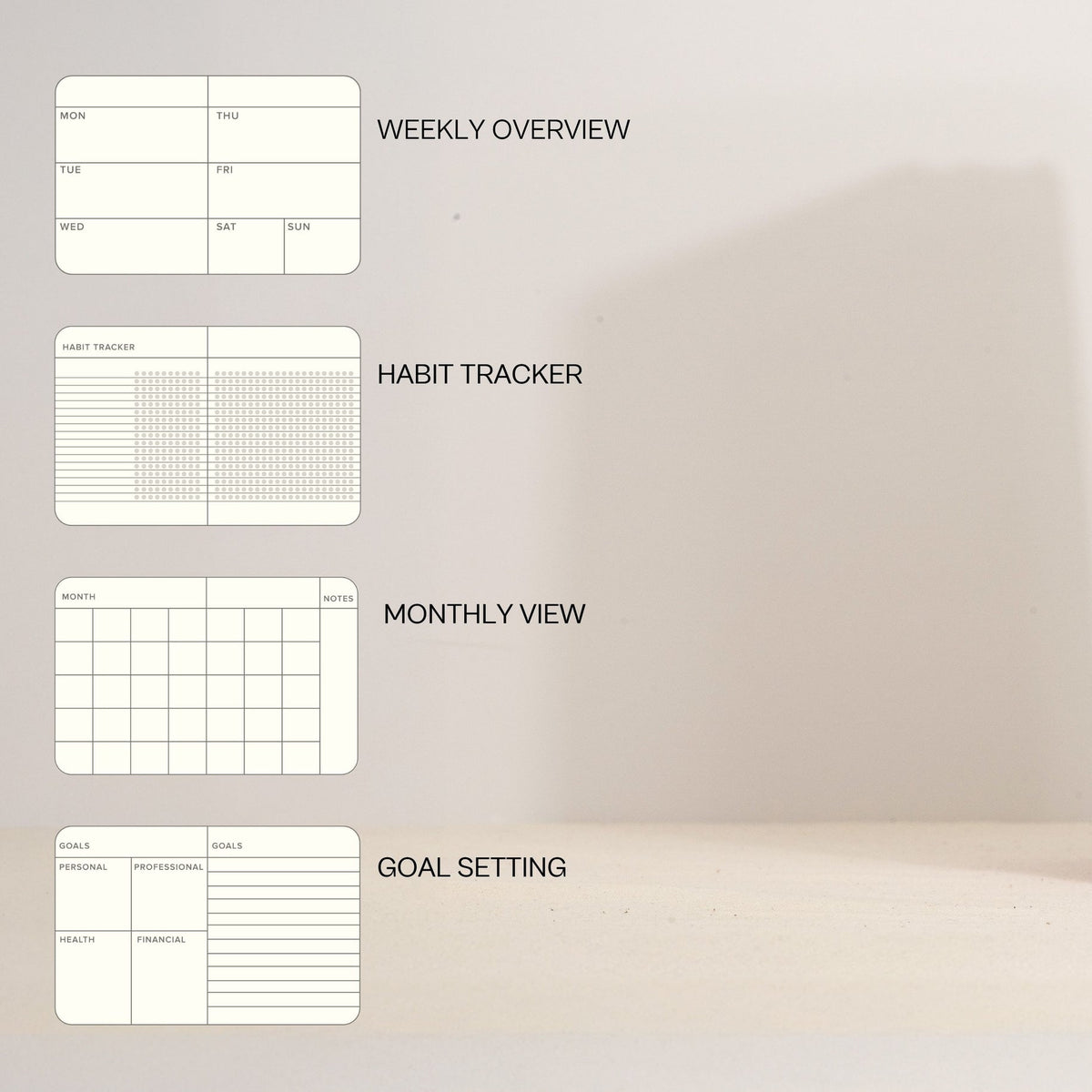 Weekly Planner Undated - Hardcover (Full Year) - Blue