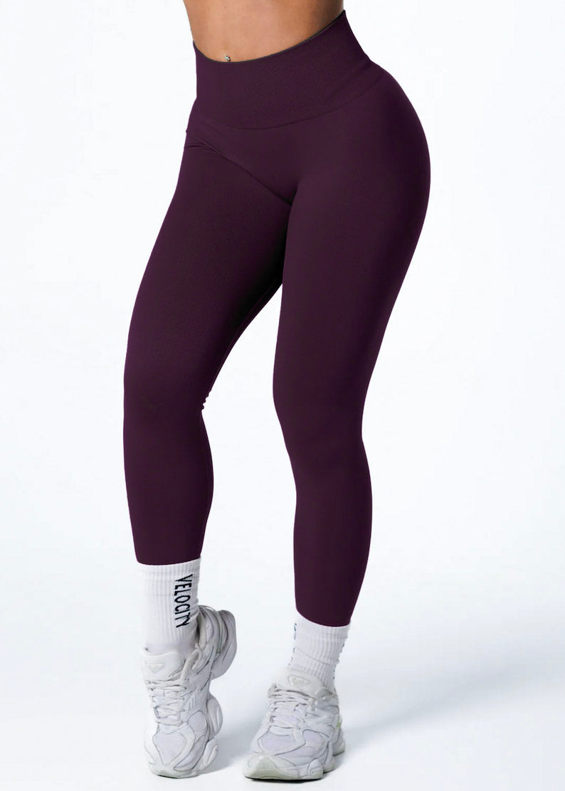 SIGNATURE SCRUNCH LEGGINGS HIGH RISE - PLUM
