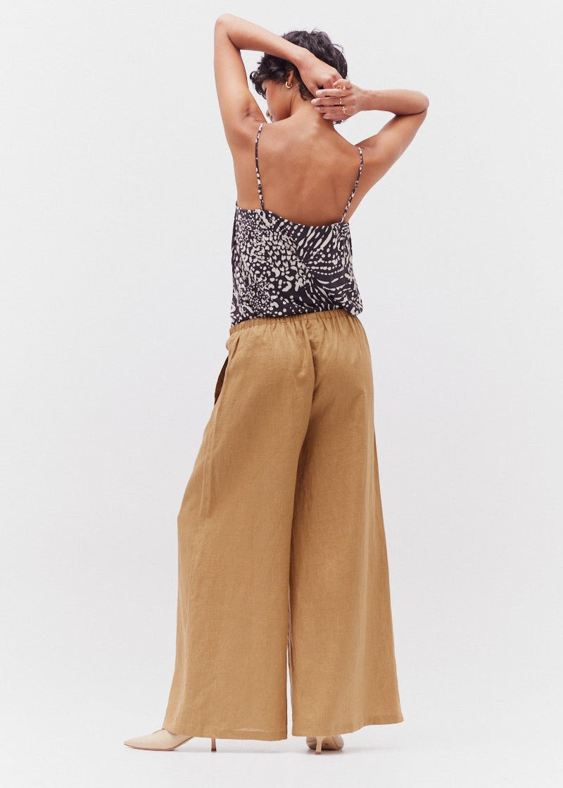 JACKIE WIDE-LEG LINEN PANTS
