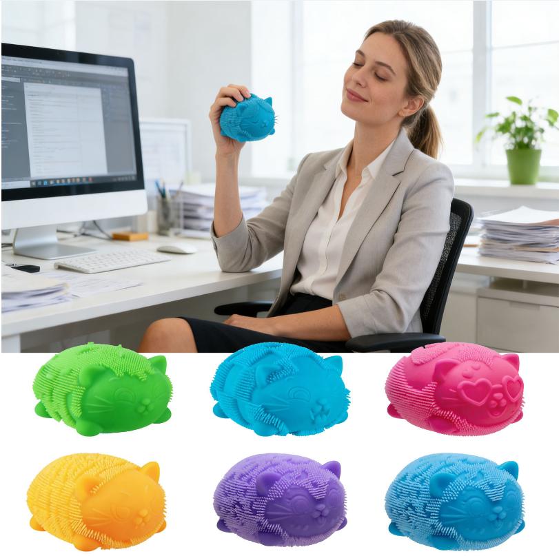 NeeDoh Cute Squeeze Cat-Shaped Stress Relief Toy