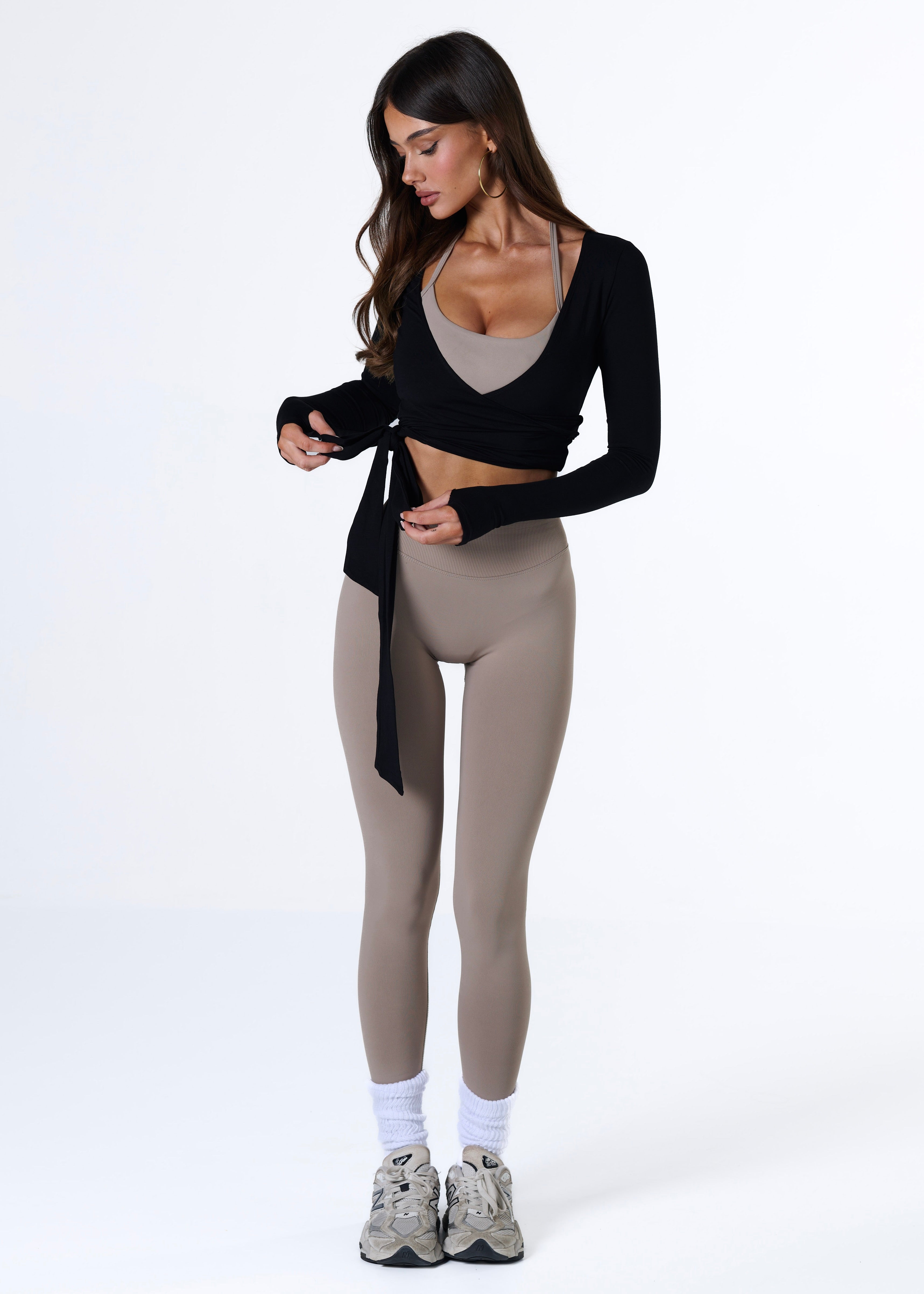 WRAP LONG SLEEVE - BLACK