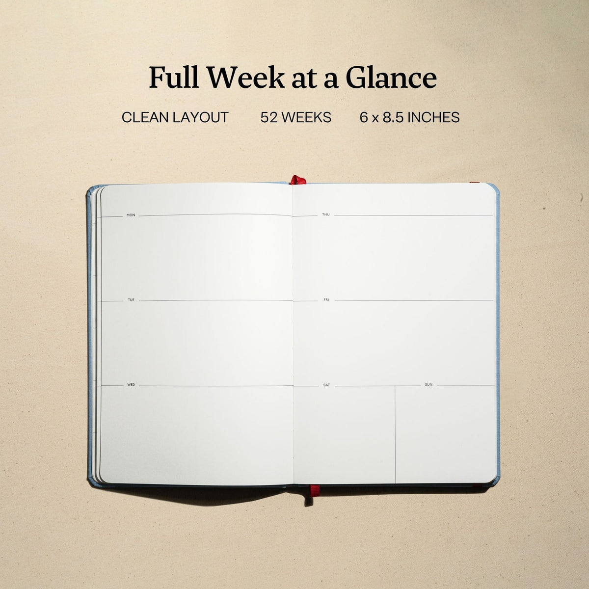 Weekly Planner Undated - Hardcover (Full Year) - Blue