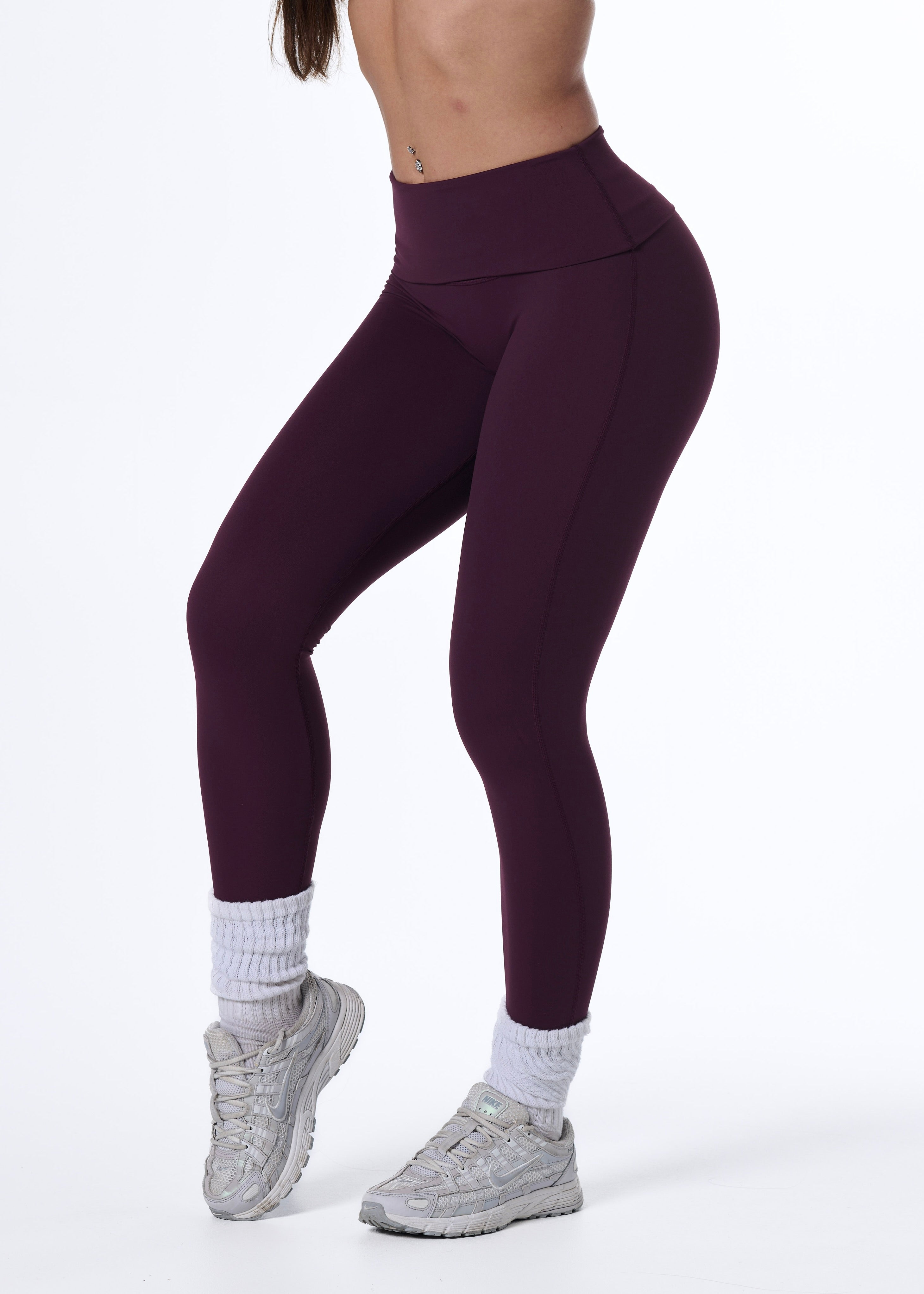 FORM FOLD OVER LEGGINGS - PLUM