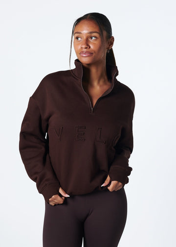VELO FLEECE QUARTER ZIP - ESPRESSO
