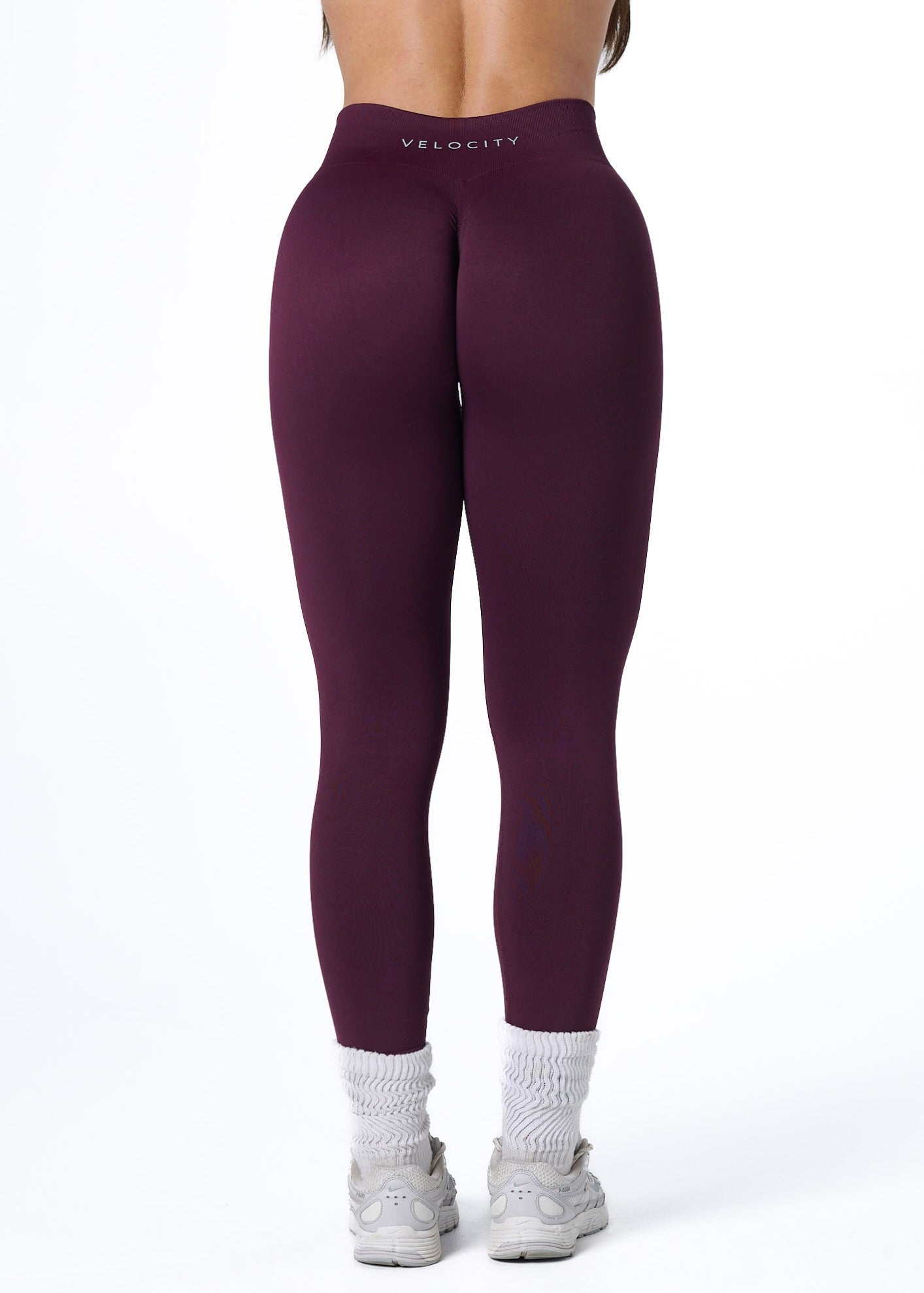 SILHOUETTE SCRUNCH LEGGINGS - PLUM
