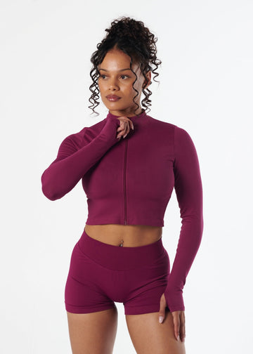 SIGNATURE SEAMLESS ZIP - BERRY
