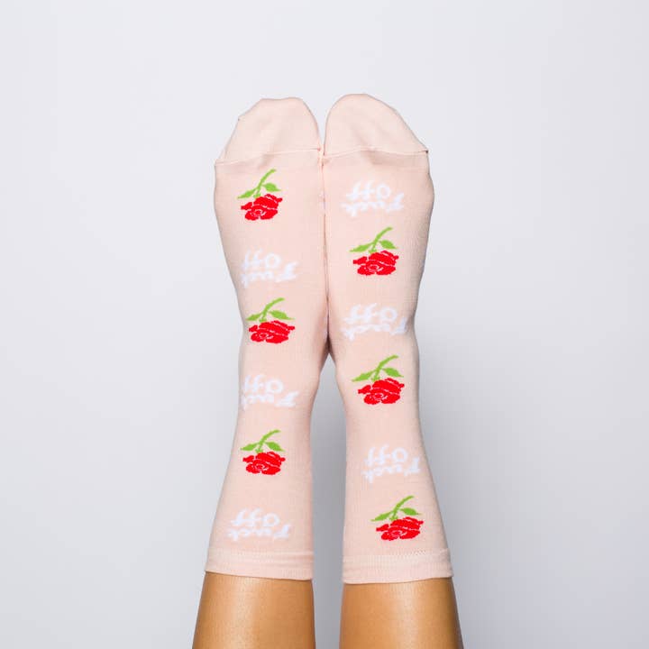 Fuck Off Rose Crew Flower Socks