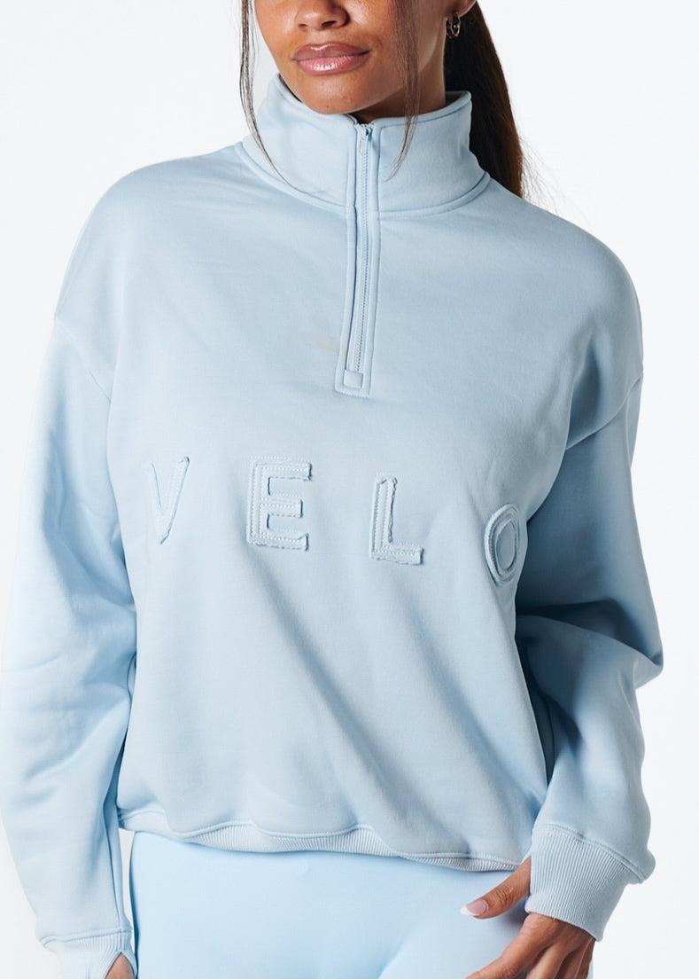 VELO FLEECE QUARTER ZIP - SKY