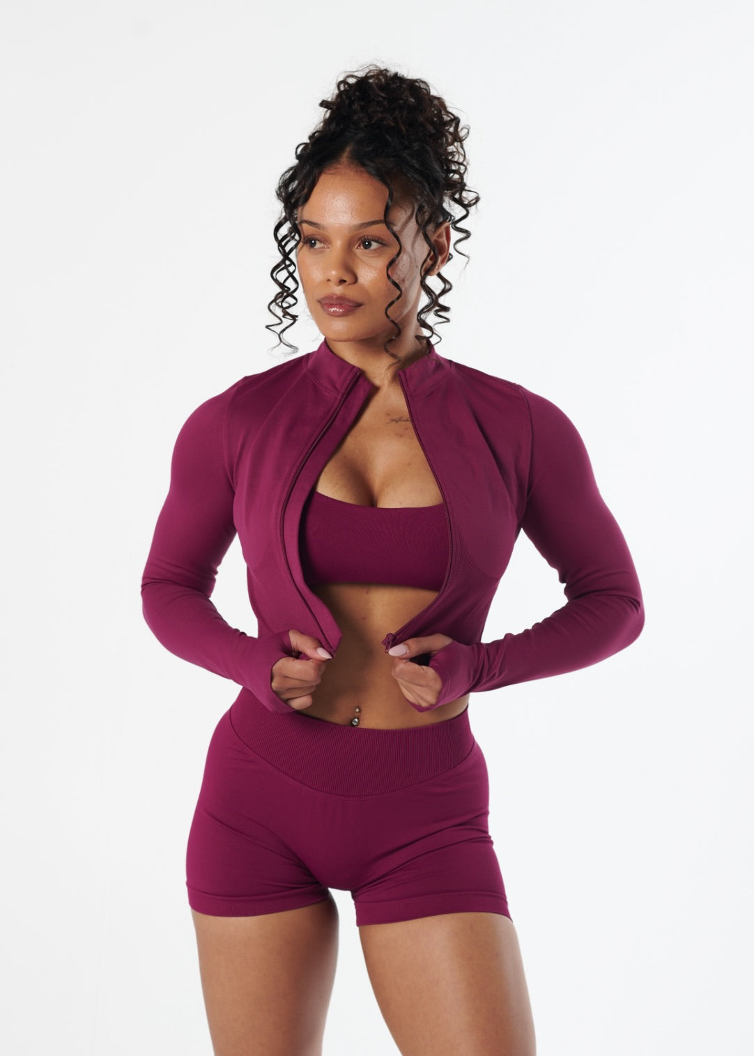 SIGNATURE SEAMLESS ZIP - BERRY