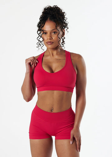 SIGNATURE SPORT BRA - CHERRY