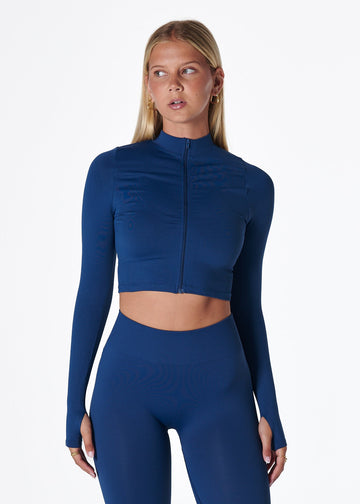 SIGNATURE SEAMLESS ZIP - DEEP BLUE