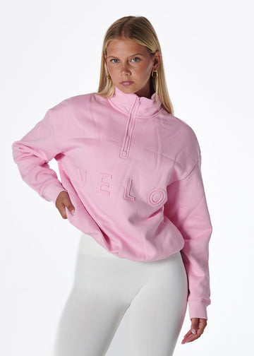 VELO FLEECE QUARTER ZIP - STRAWBERRY