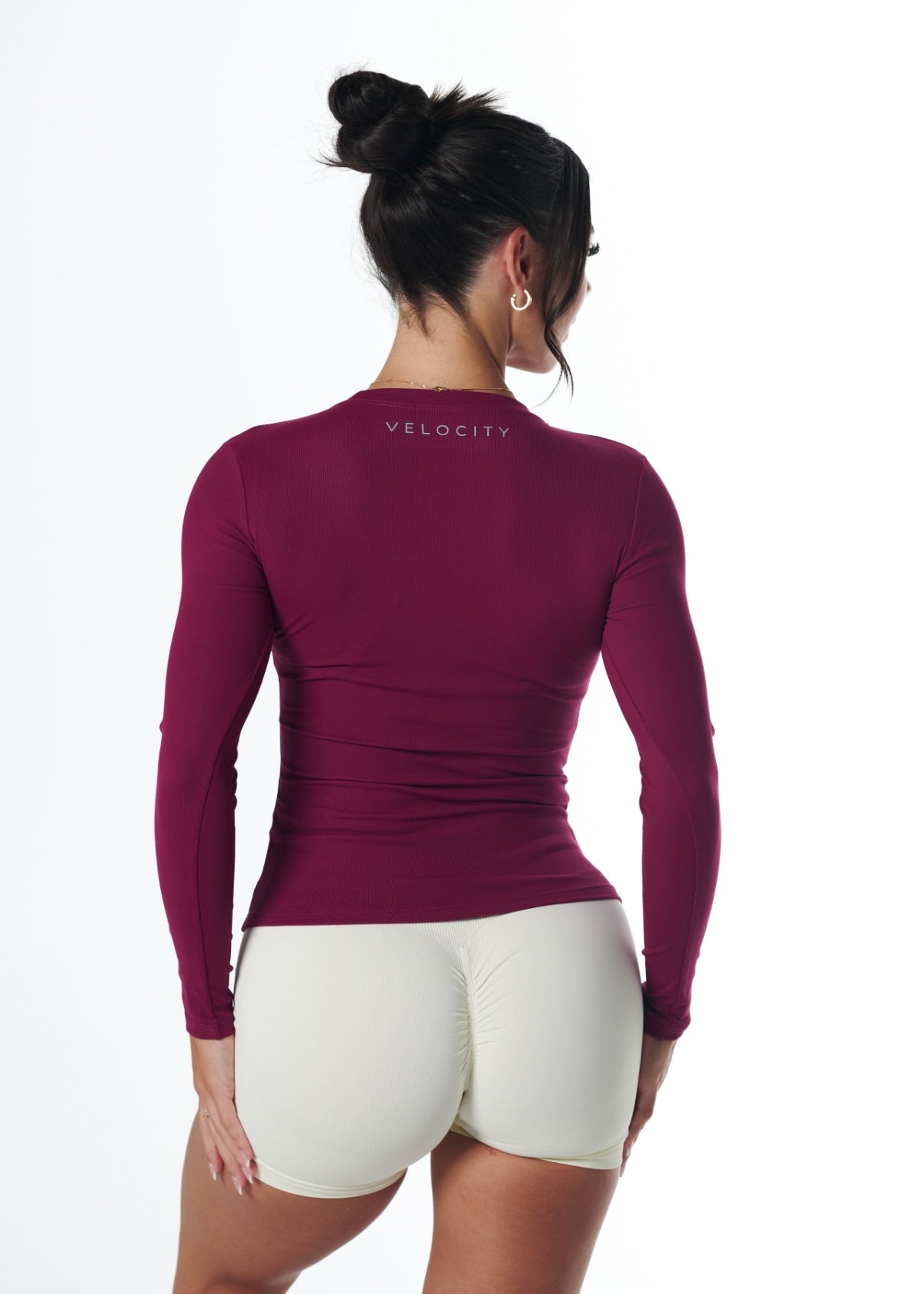 RIBBED LONG SLEEVE - BERRY