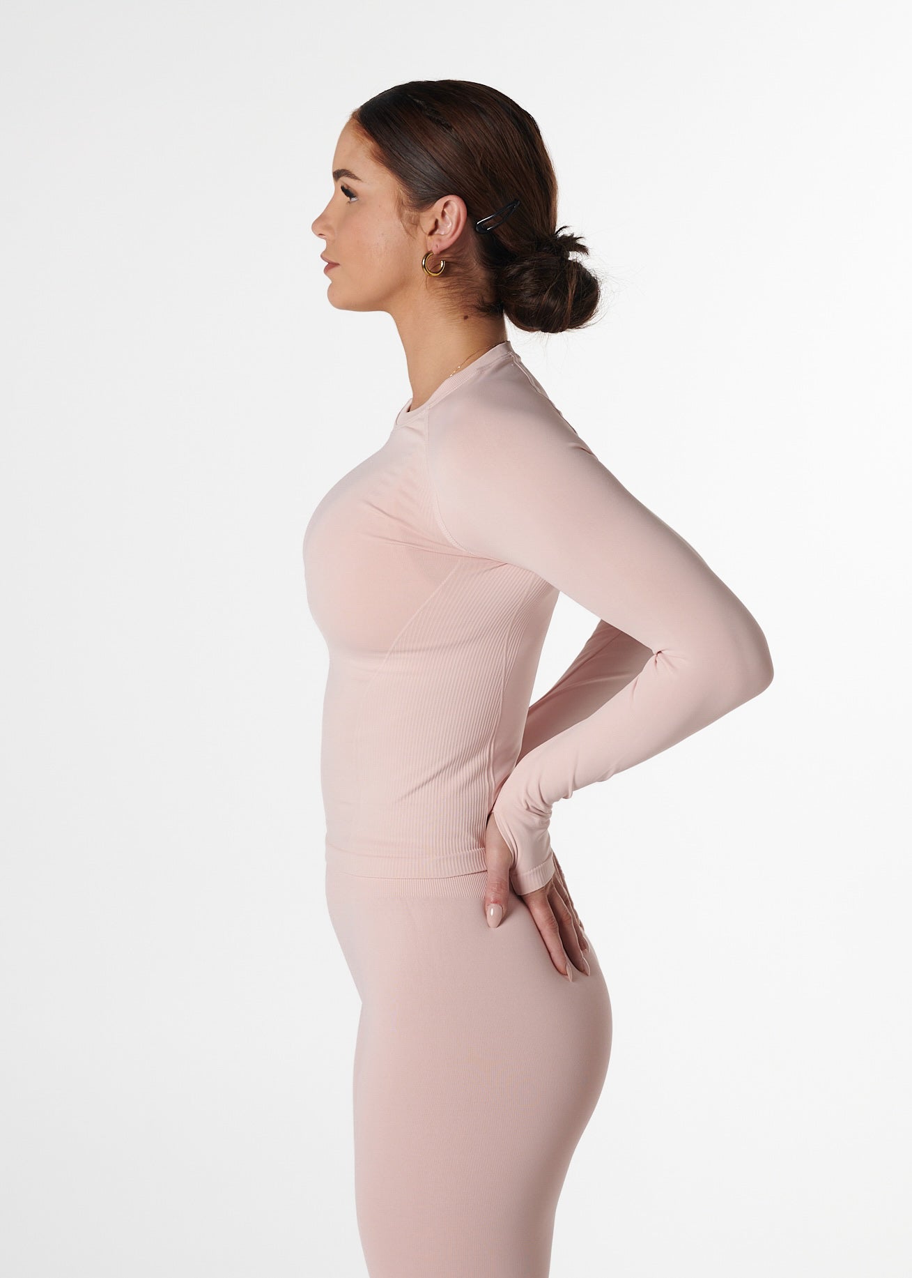 SILHOUETTE FITTED LONG SLEEVE - BLUSH
