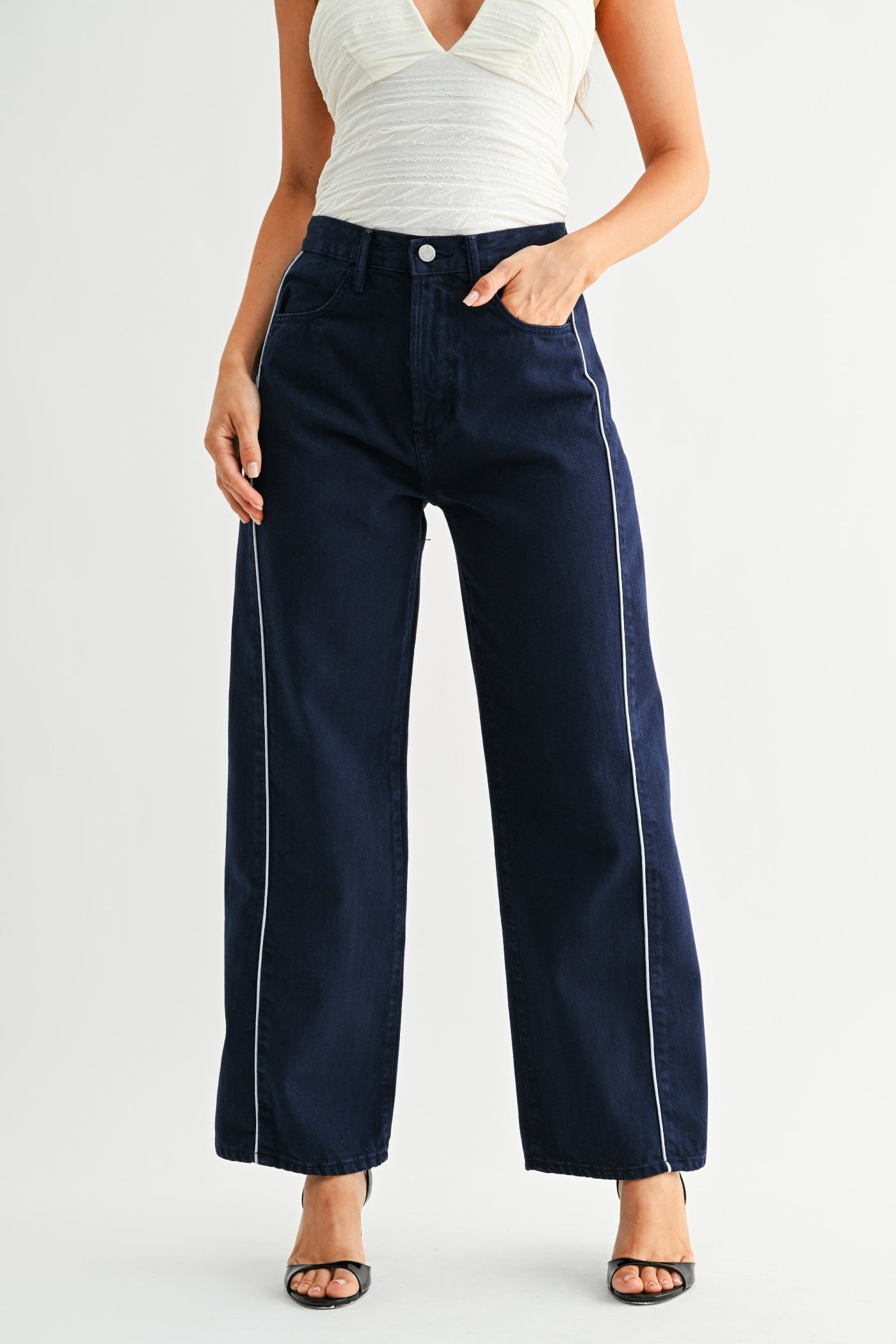 ROSALIA NAVY BARREL JEANS