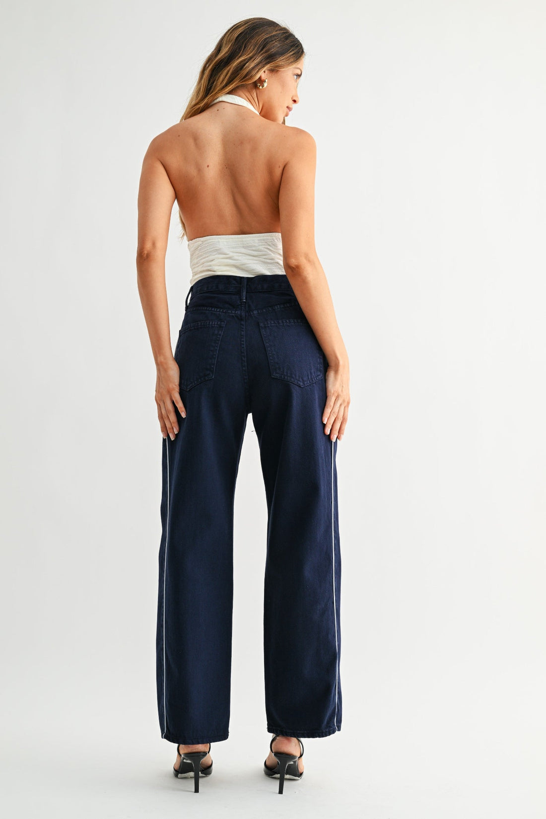 ROSALIA NAVY BARREL JEANS