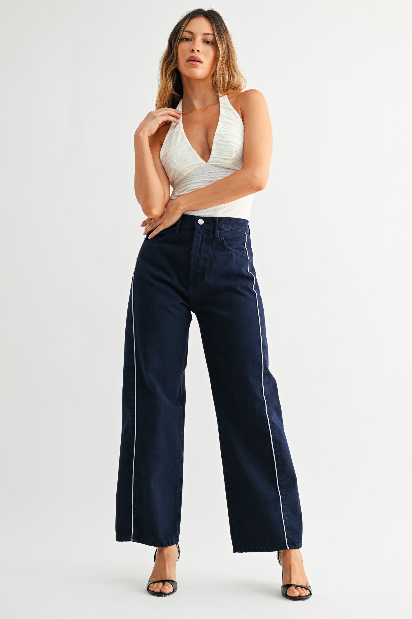 ROSALIA NAVY BARREL JEANS