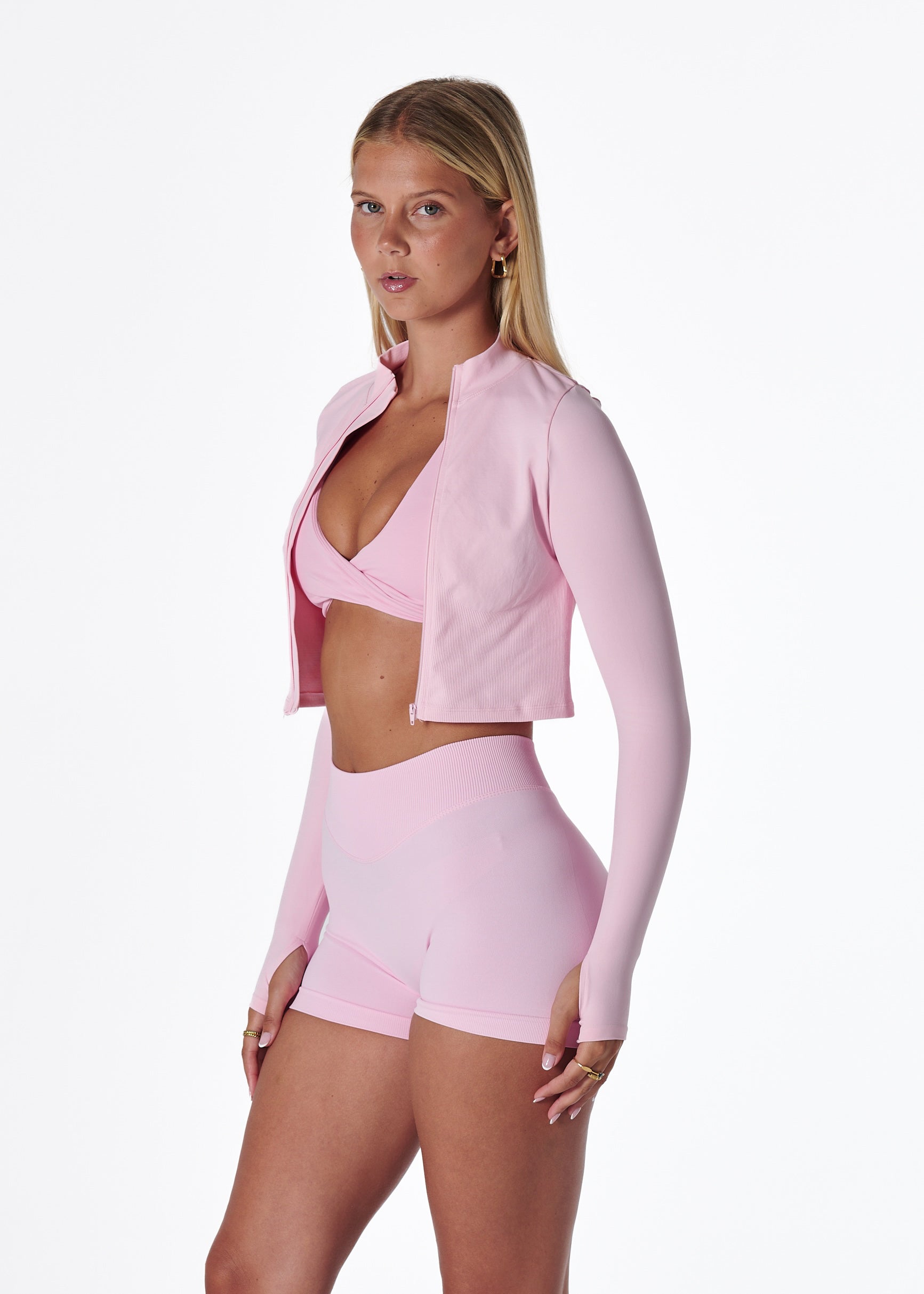 SIGNATURE SEAMLESS ZIP - STRAWBERRY